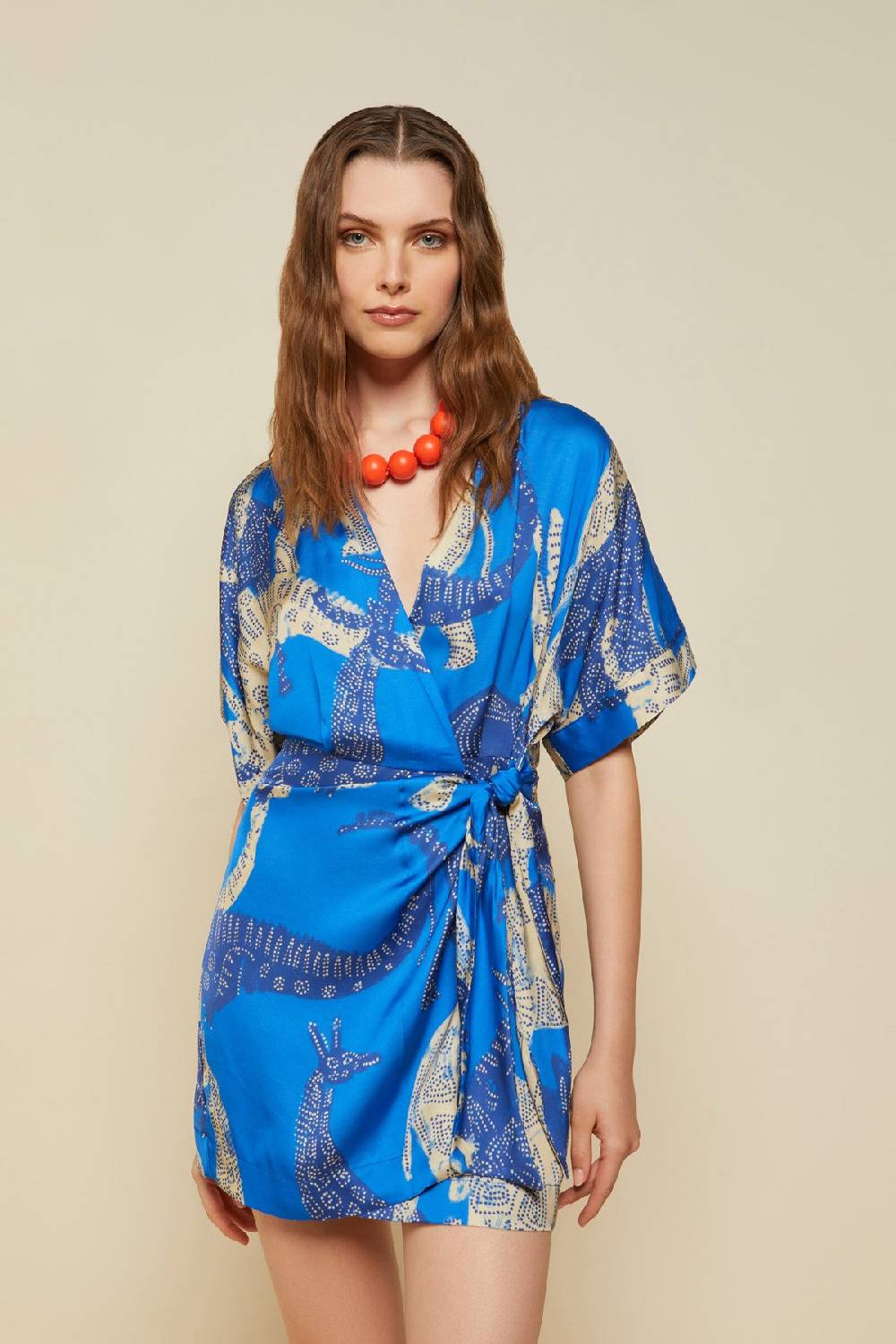 ottod'Ame Viscose short dress with knot Vendita Calda
