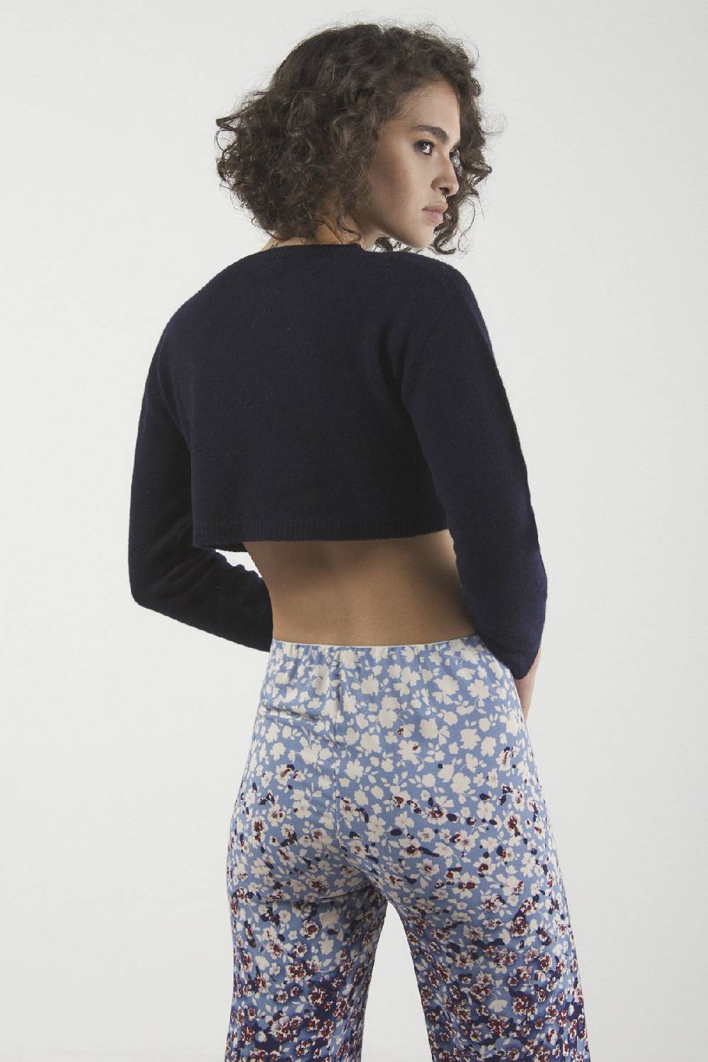 ottod'Ame Cashmire blend cropped sweater In Linea