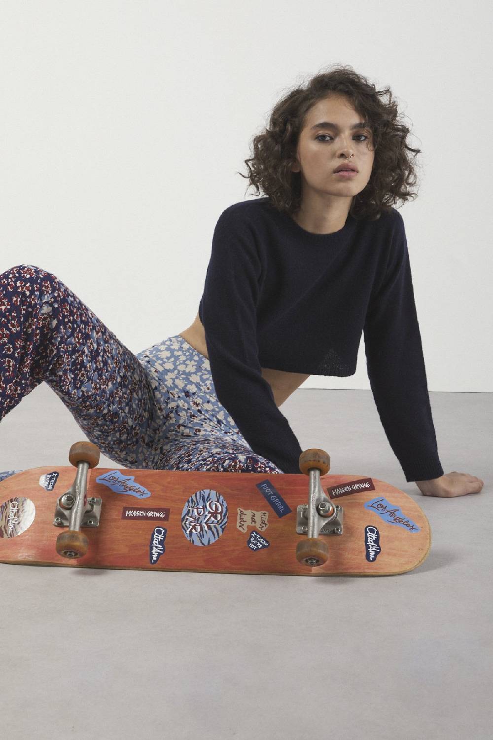 ottod'Ame Cashmire blend cropped sweater In Linea