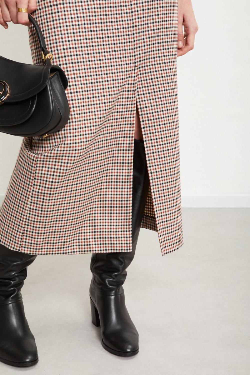 ottod'Ame Printed check long skirt Hotsell