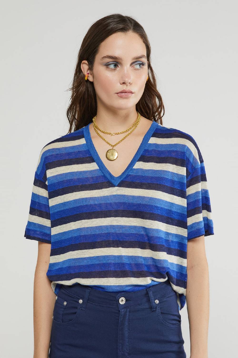 ottod'Ame Linen sweater with V neckline Outlet