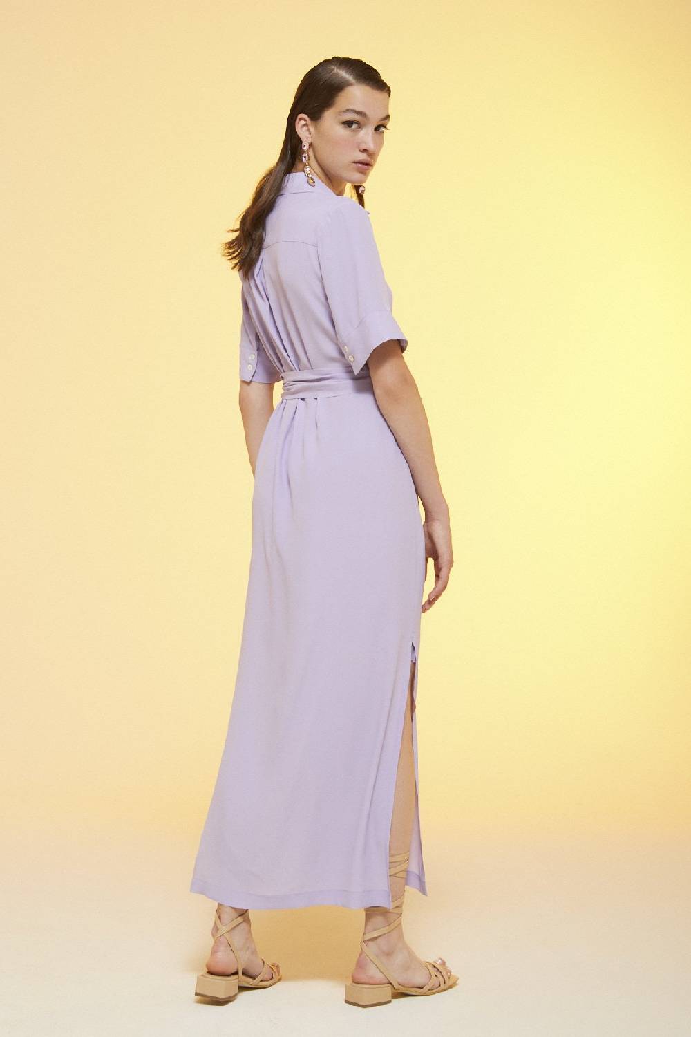 ottod'Ame Silk blend fluid long dress Vendita