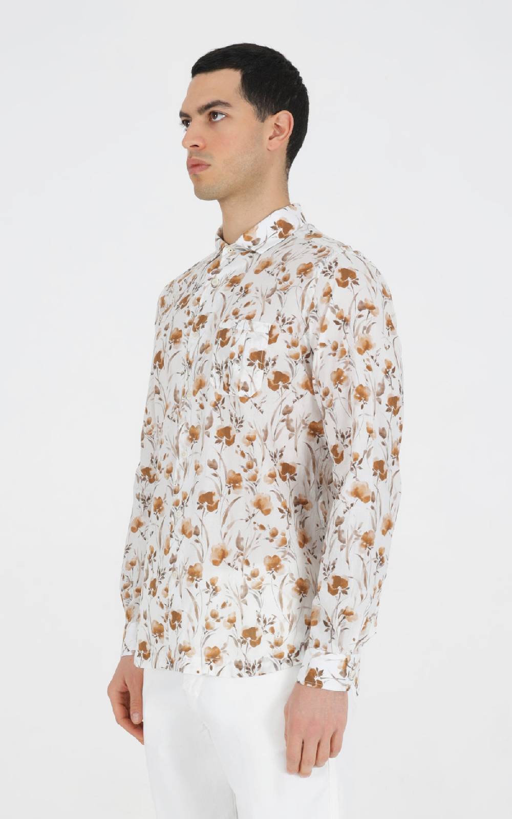 Outfit Italy Camicia francese con taschino in cotone stampato Sconti VIP