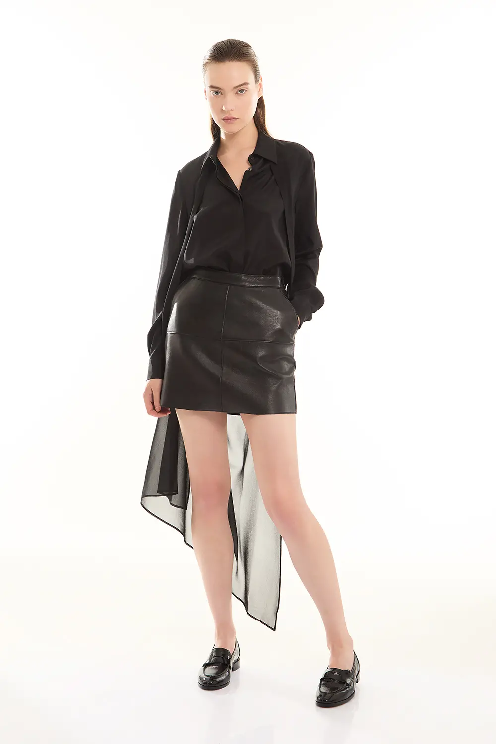 P.A.R.O.S.H. MINI GONNA IN PELLE Nuovo