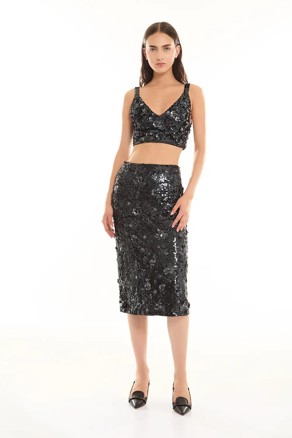 P.A.R.O.S.H. TOP CROP FULL PAILLETTES Nuova