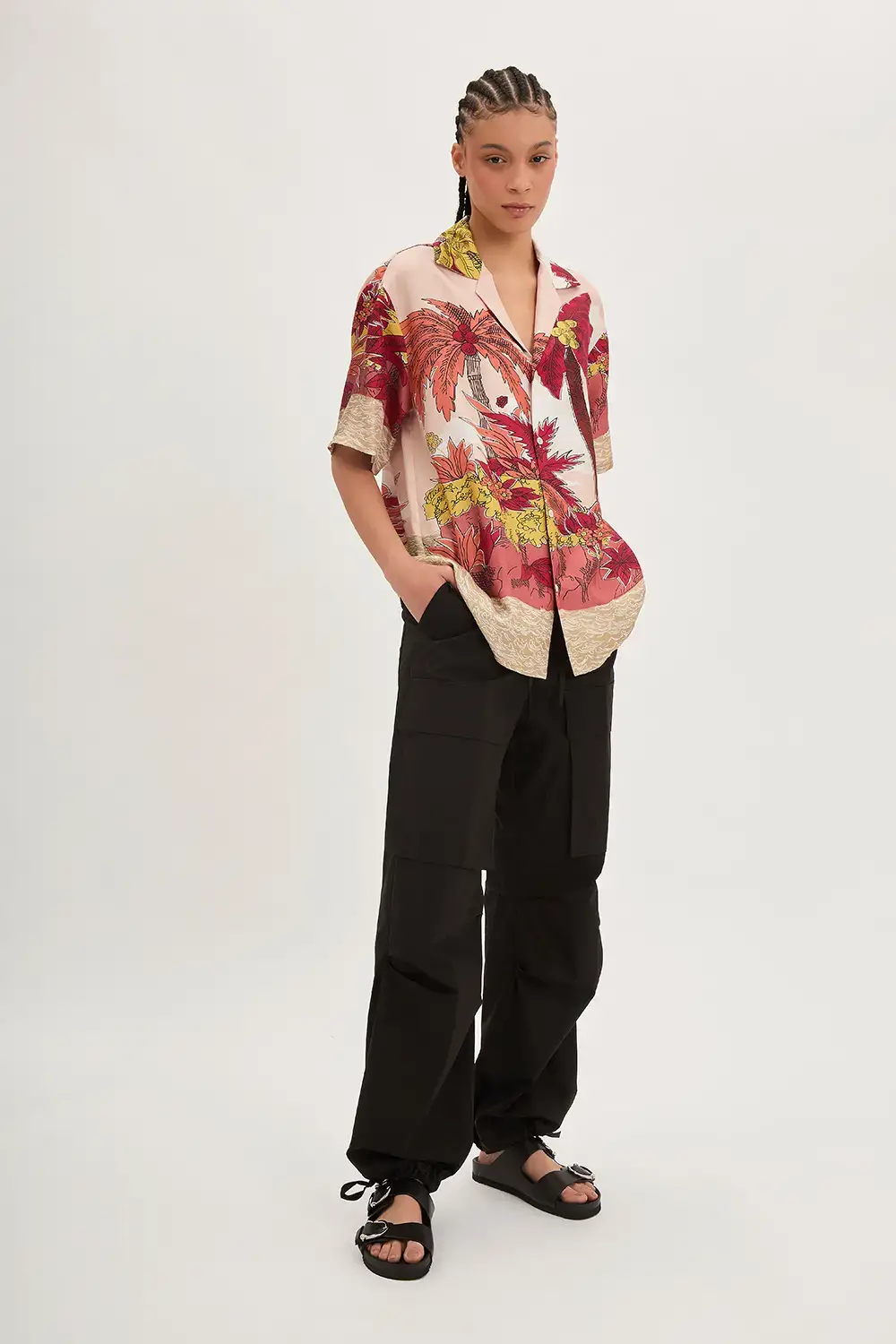 P.A.R.O.S.H. CAMICIA PALME IN TWILL Vendita Calda