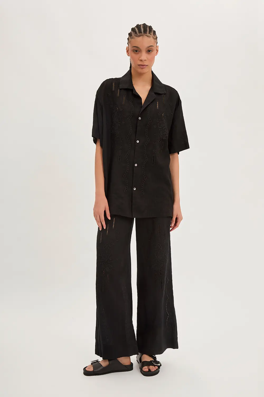 P.A.R.O.S.H. CAMICIA IN LINO RICAMATA Saldi Di Fabbrica