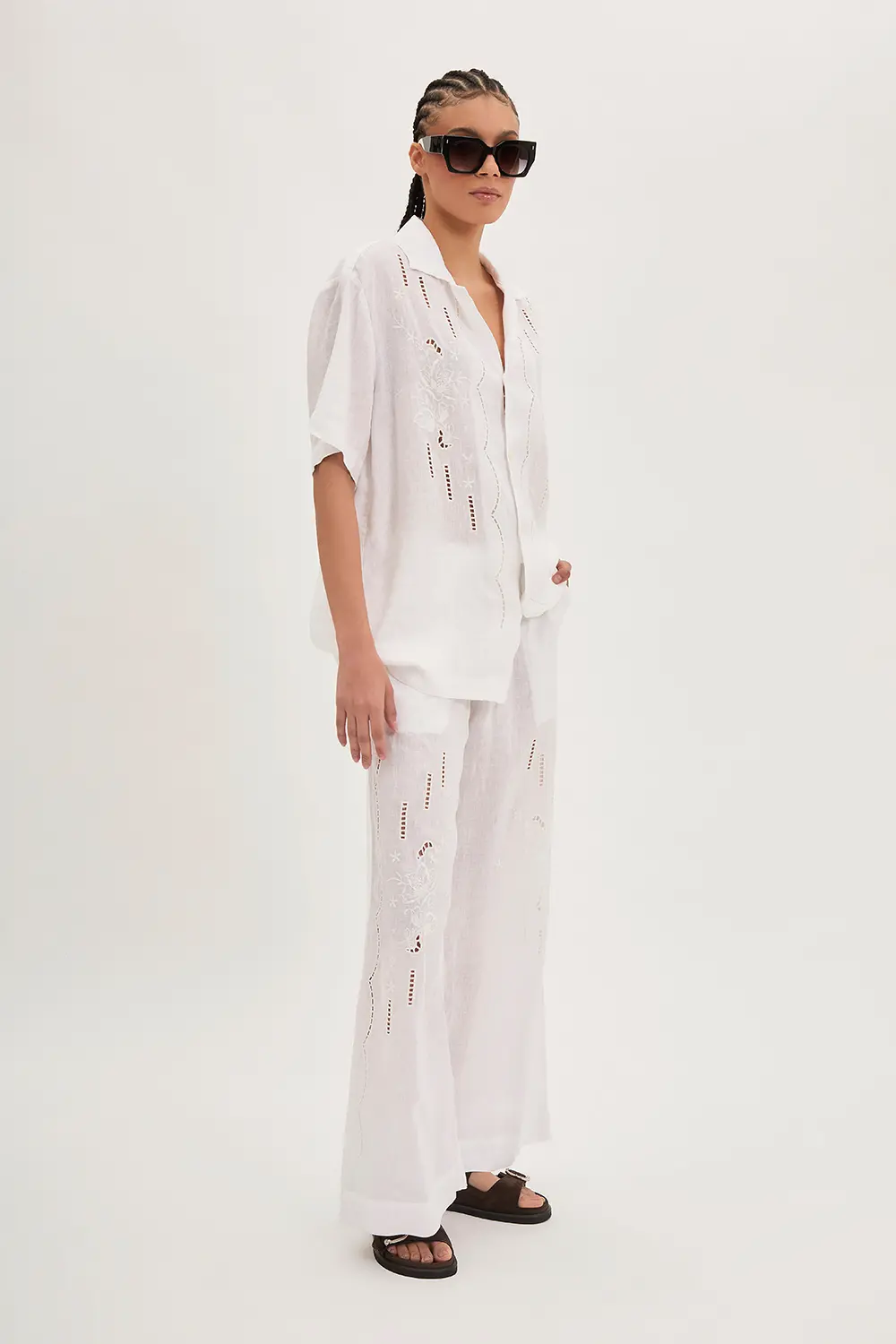 P.A.R.O.S.H. CAMICIA IN LINO RICAMATA Vendite Flash