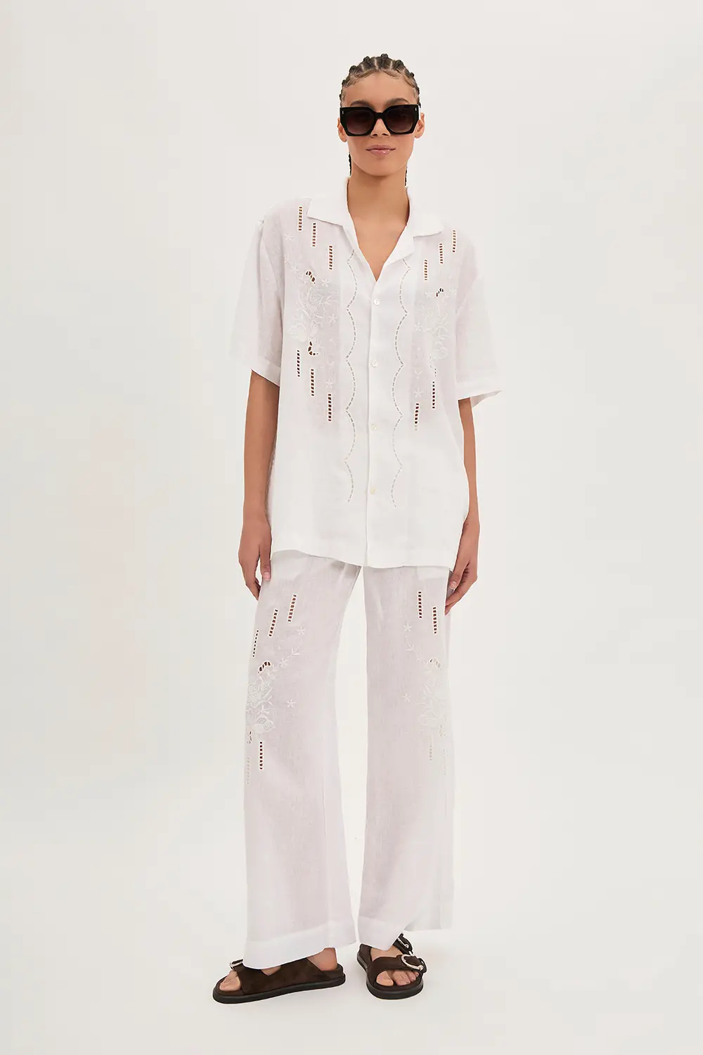 P.A.R.O.S.H. CAMICIA IN LINO RICAMATA Vendite Flash