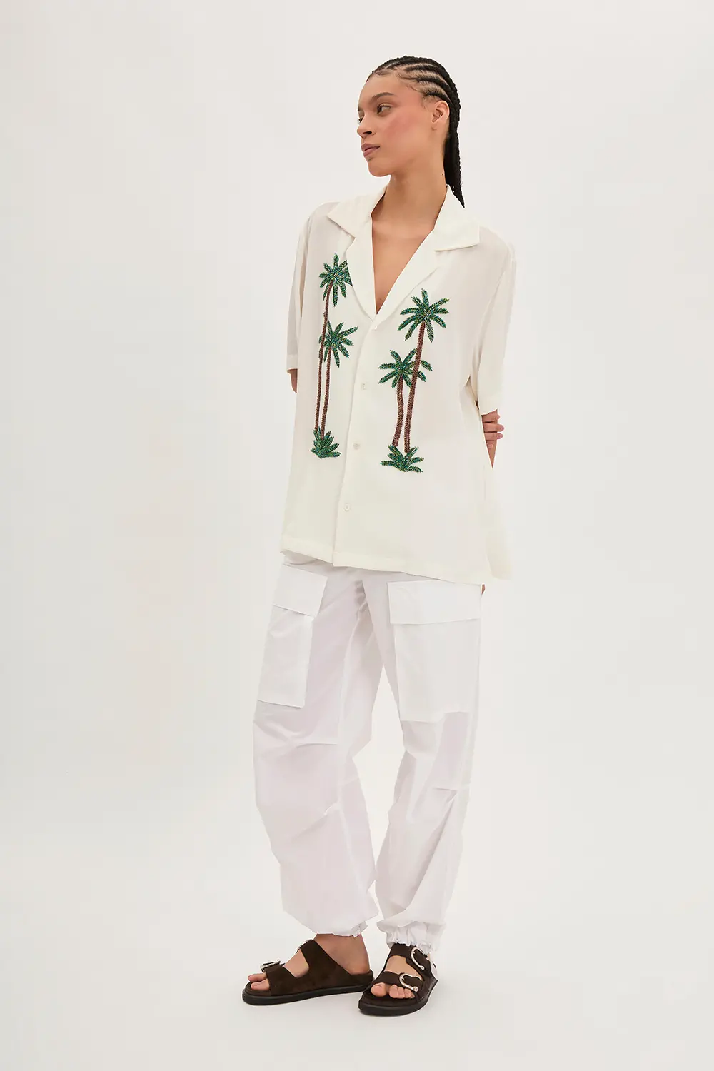 P.A.R.O.S.H. CAMICIA RICAMO PALMA Nuova