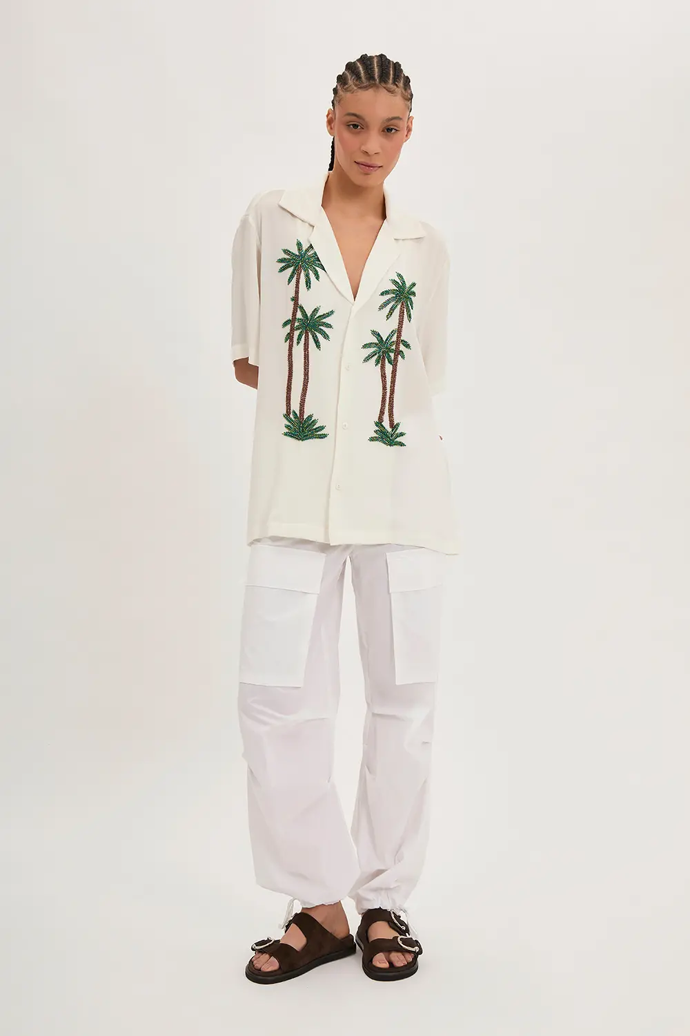 P.A.R.O.S.H. CAMICIA RICAMO PALMA Nuova
