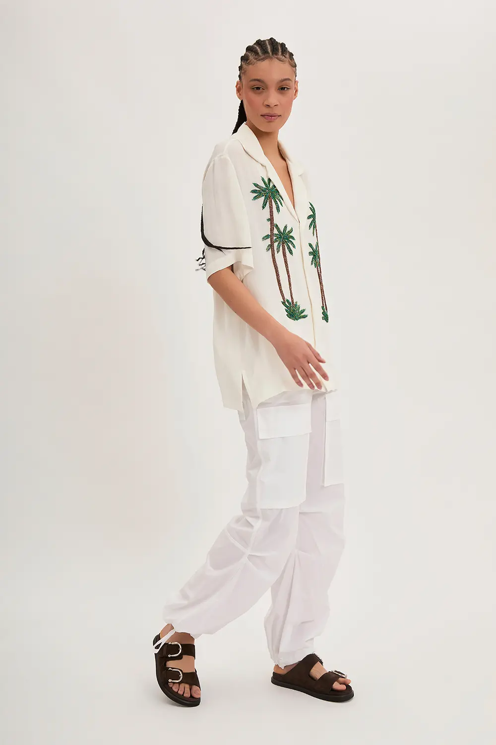 P.A.R.O.S.H. CAMICIA RICAMO PALMA Nuova