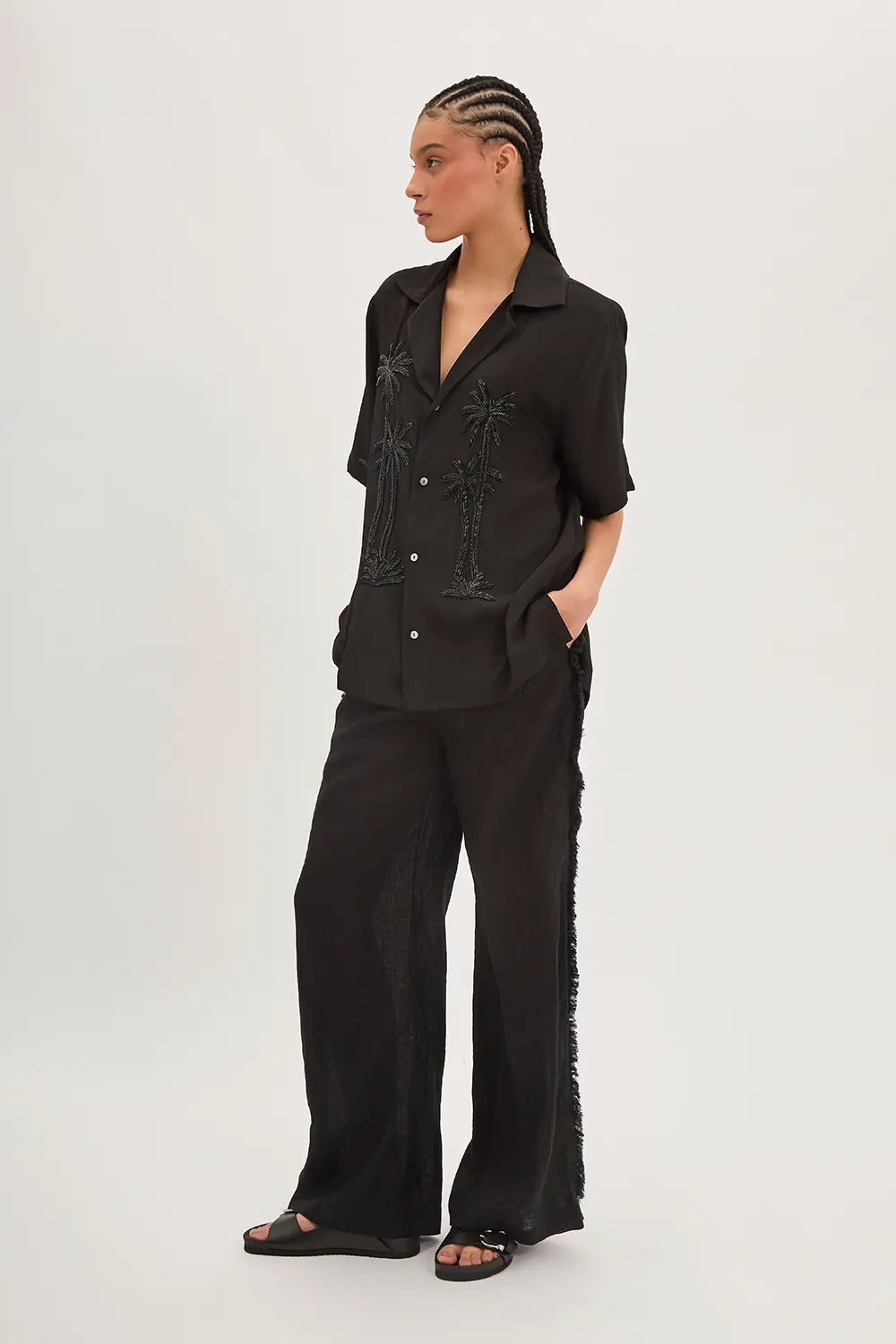P.A.R.O.S.H. CAMICIA RICAMO PALMA Moda