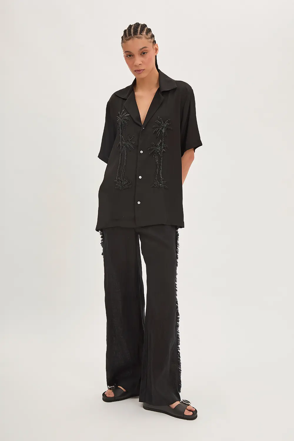 P.A.R.O.S.H. CAMICIA RICAMO PALMA Moda