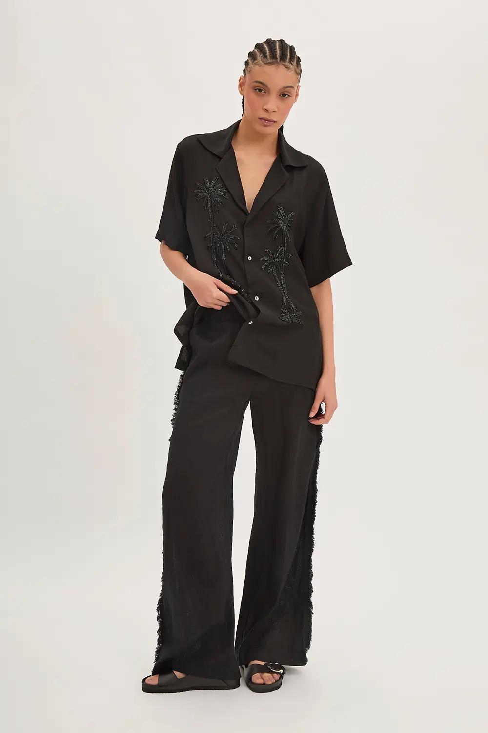 P.A.R.O.S.H. CAMICIA RICAMO PALMA Moda