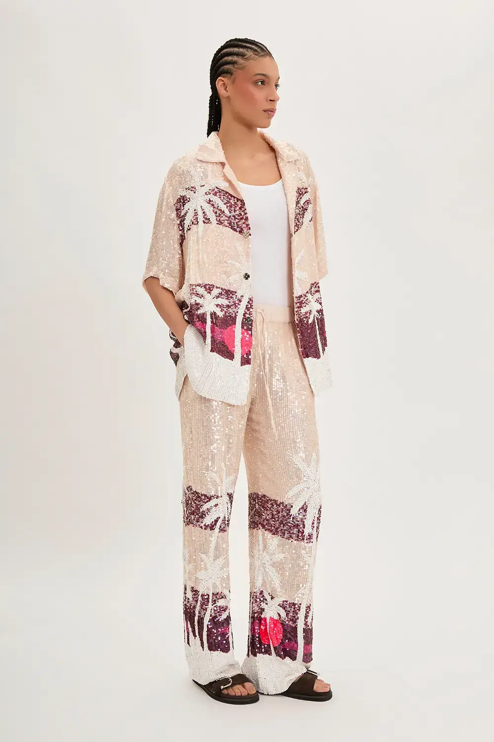 P.A.R.O.S.H. CAMICIA PAILLETTES PALME 2025
