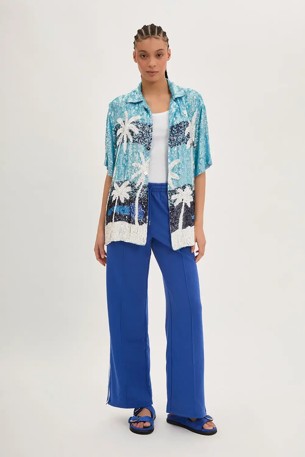 P.A.R.O.S.H. CAMICIA PAILLETTES PALME Italy