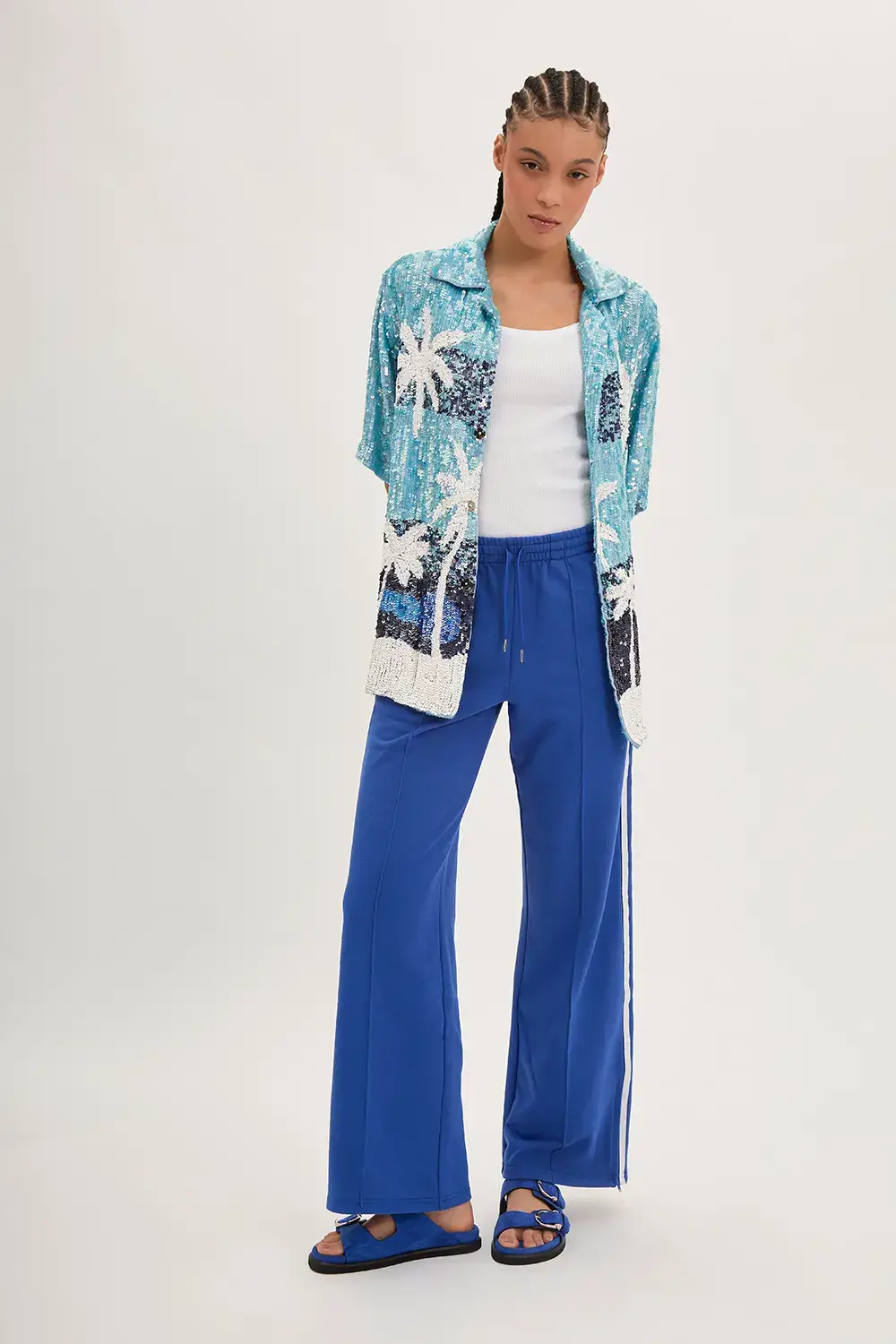 P.A.R.O.S.H. CAMICIA PAILLETTES PALME Italy