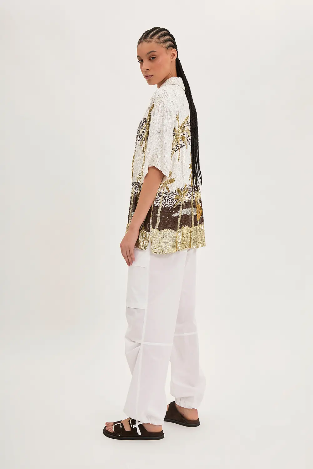 P.A.R.O.S.H. CAMICIA PAILLETTES PALME Italia