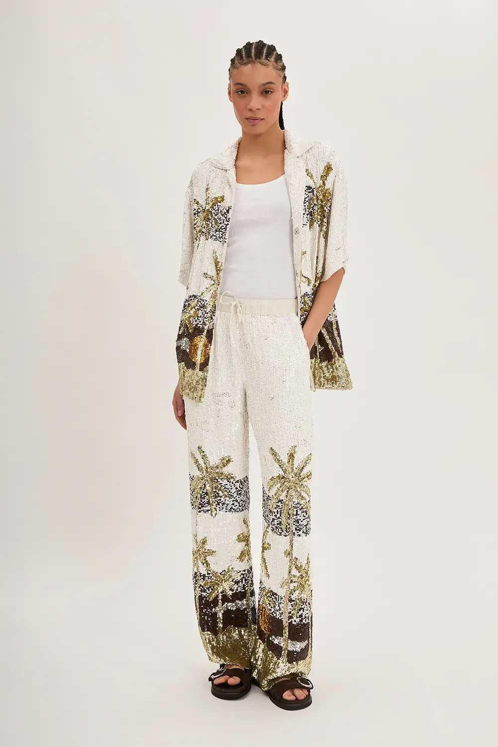 P.A.R.O.S.H. CAMICIA PAILLETTES PALME Italia