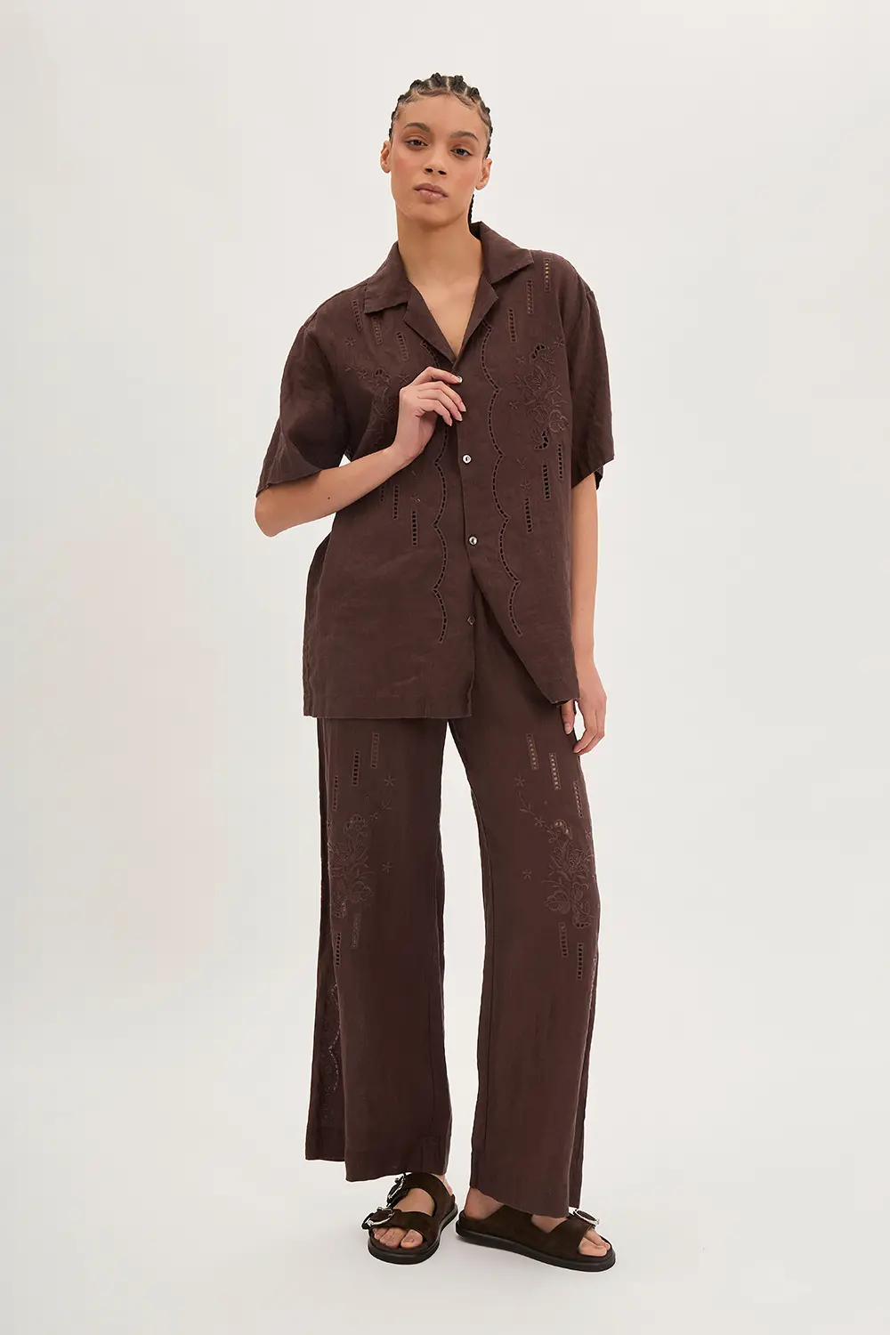 P.A.R.O.S.H. PANTALONE IN LINO CON RICAMO Promozione Limitata