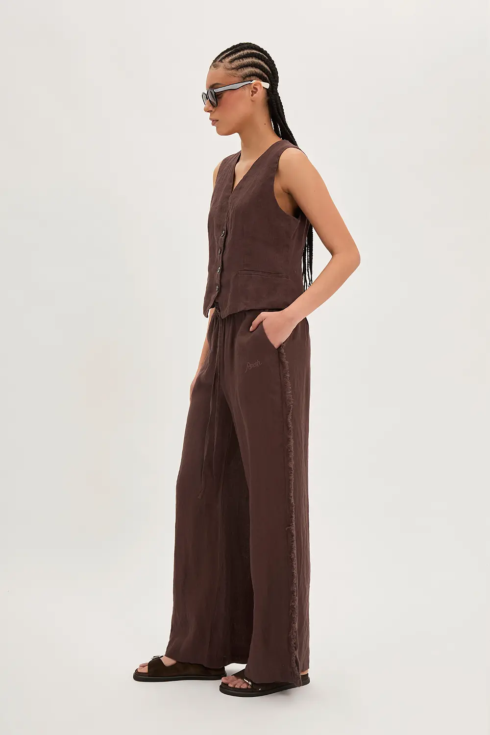 P.A.R.O.S.H. PANTALONI IN LINO Affare Del Giorno