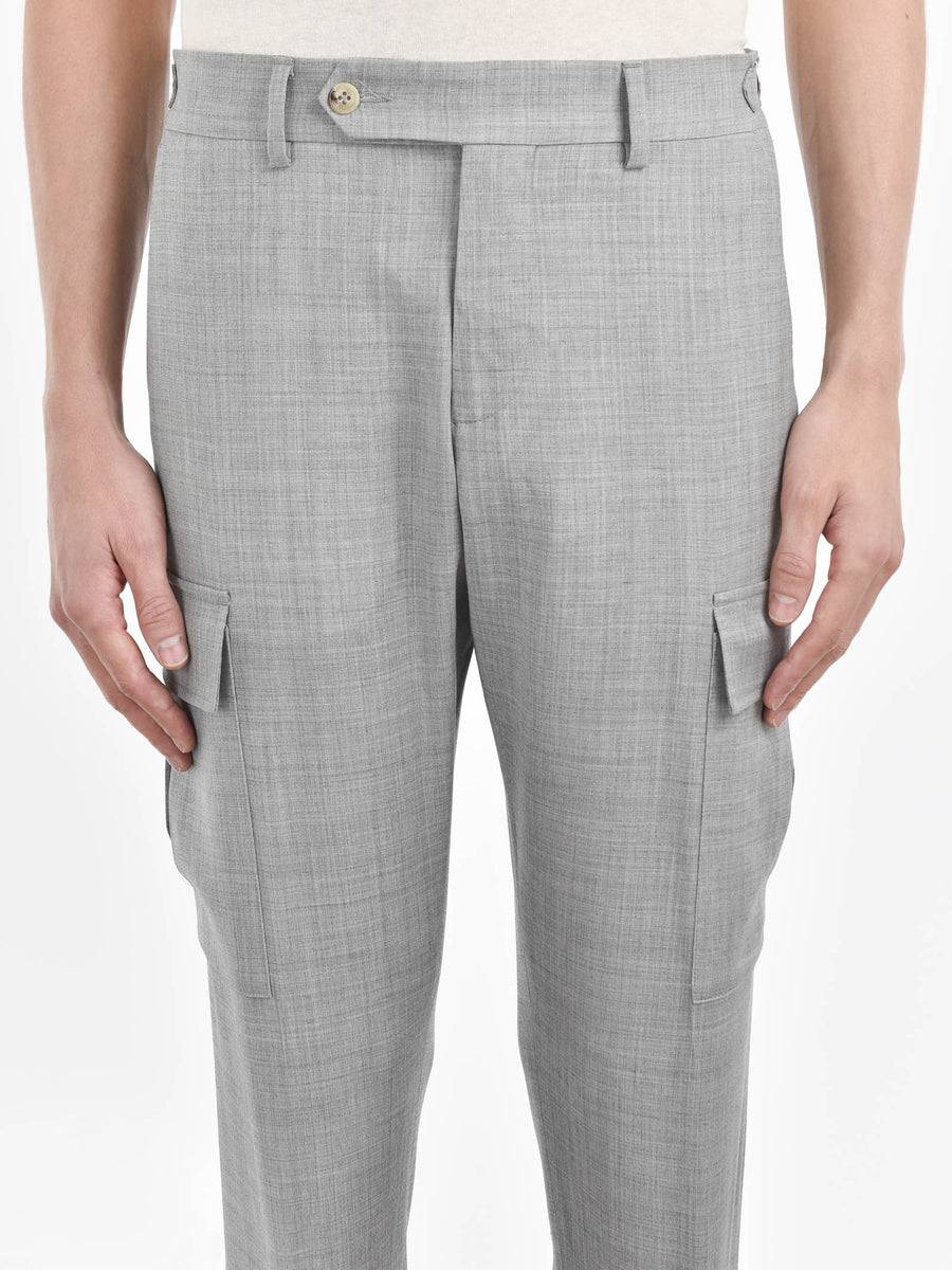 Paoloni Pantalone cargo tela di lana stretch Sconto
