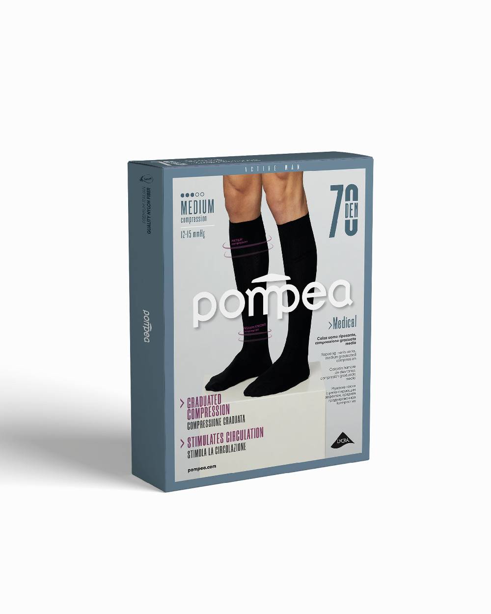 Pompea Calza 70 denari riposante con compressione graduata media Vendita Calda