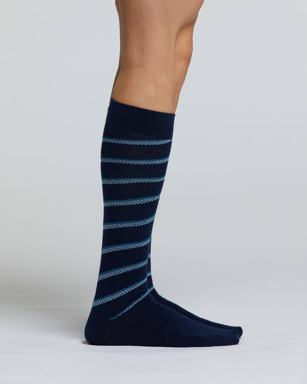 Pompea CALZA LUNGA COTONE CIPRESSO MOTIVO RIGHE DI POIS Vendita Calda