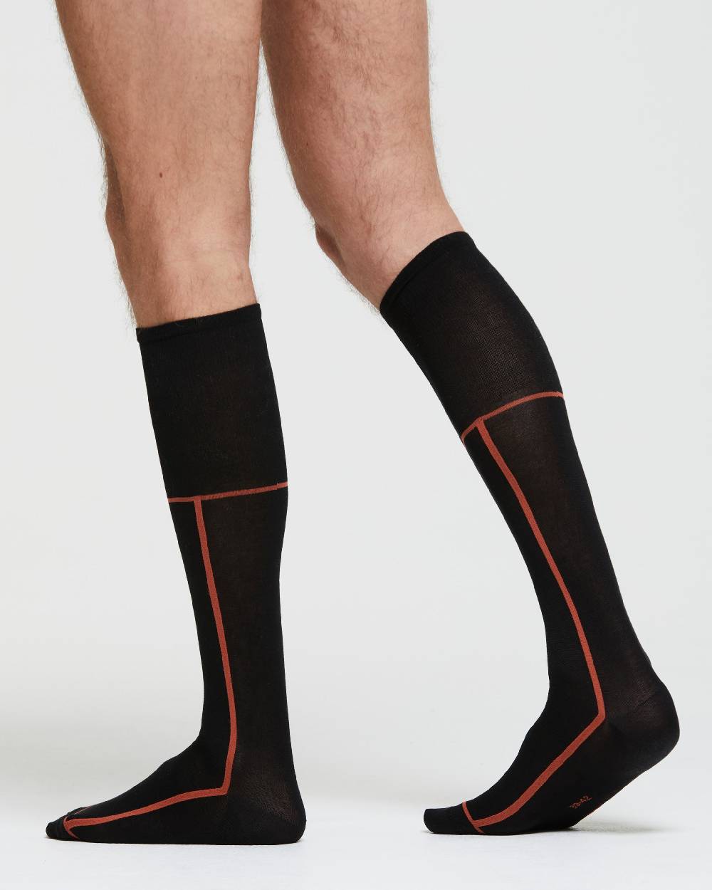 Pompea CALZA LUNGA COTONE FILIPPO MOTIVO A RIGHE IN CONTRASTO Duty-free