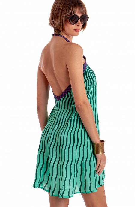 Pin Up Stars ABITO CORTO CON ALLACCIATURA COLLO STAMPA TIGER SUN Offerte