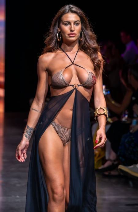 Pin Up Stars BIKINI TRIANGOLO IMBOTTITO LAMÈ CON ACCESSORIO STAMPA TIGER SUN Pezzi Unici