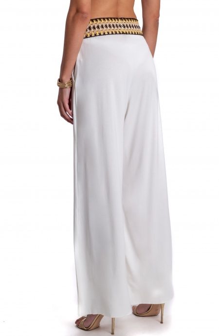 Pin Up Stars PANTALONE PALAZZO CON PASSAMANERIA CROCHET Vendita calda