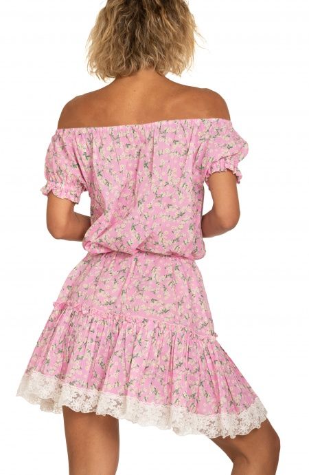 Pin Up Stars Abito Maniche A Palloncino Flower Print Moda