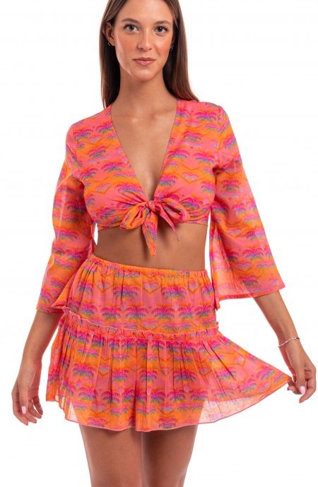 Pin Up Stars Gonna Corta In Cotone Stampa Palmié Offerta