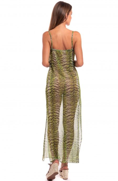 Pin Up Stars Abito Sottoveste Crepon Lamè Stampa Tigre Online
