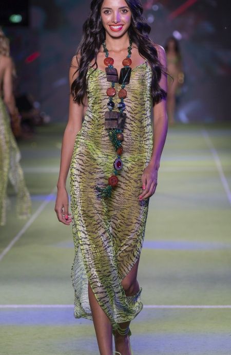 Pin Up Stars Abito Sottoveste Crepon Lamè Stampa Tigre Online