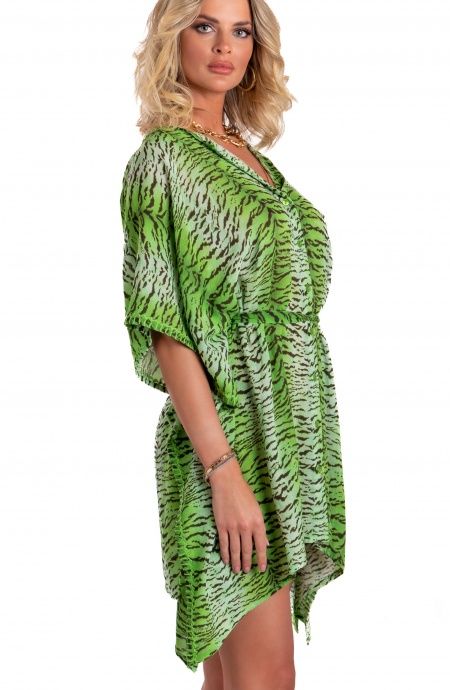 Pin Up Stars Poncho Mussola Di Viscosa Stampa Tigre Hotsell
