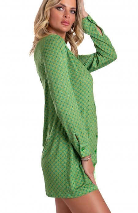 Pin Up Stars Chemisier in Jersey Stampa Squame Vendita Economica