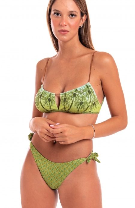 Pin Up Stars Bikini Fascia Regolabile Piquet Lurex Palm Paradise I Più Venduti