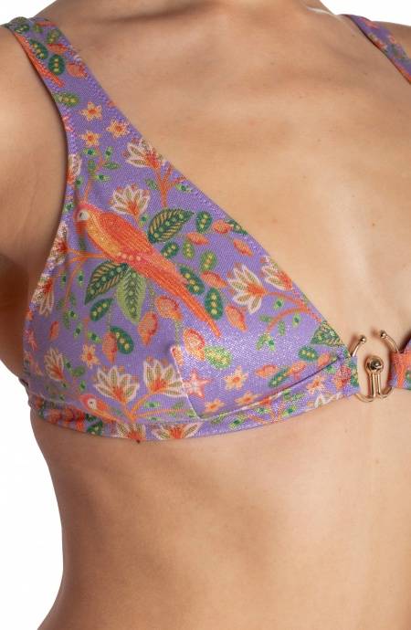 Pin Up Stars TOP BIKINI BRASSIERE CON ACCESSORIO STAMPA FLOWER BIRD Spedizione Gratuita
