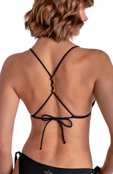 Pin Up Stars TOP BIKINI TRIANGOLO IMBOTTITO CON PERLE E CONCHIGLIE TINTA UNITA Hotsell