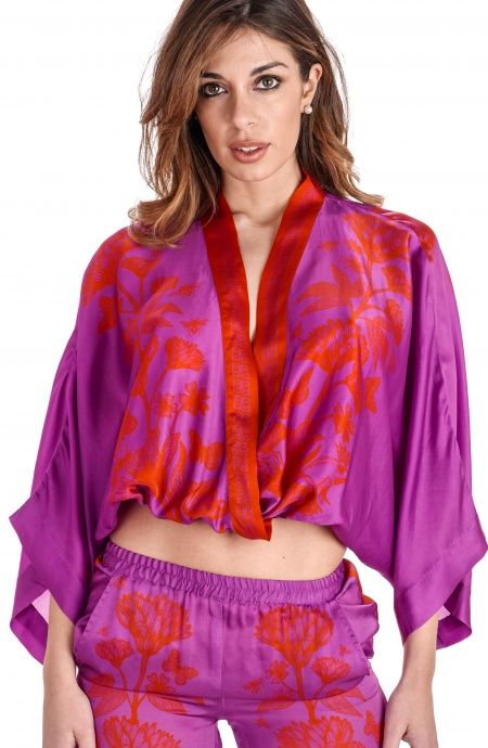Pin Up Stars Blusa Viscosa Satin Principe Azzurro Moda