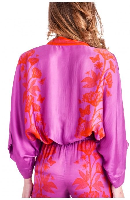 Pin Up Stars Blusa Viscosa Satin Principe Azzurro Moda