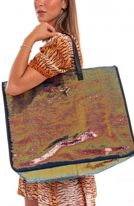 Pin Up Stars Shopping Bag Paillettes Tinta Unita Negozi Online