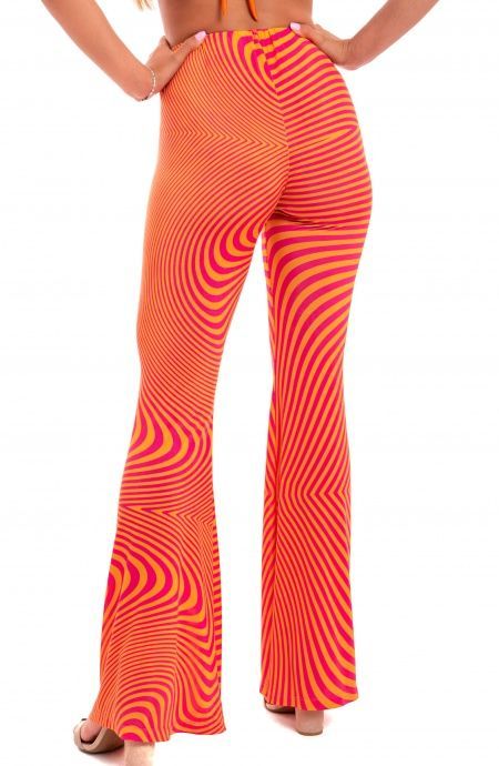 Pin Up Stars Pantalone a Zampa Jersey Stampa Optical Shopping Online