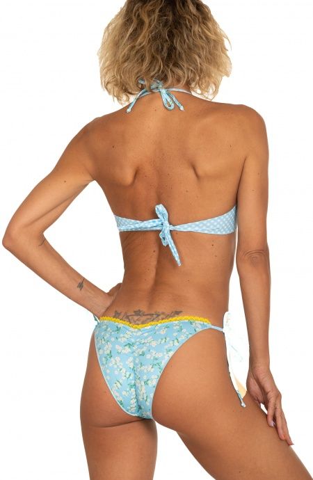 Pin Up Stars Bikini Balconcino Con Ferretto Slip Fiocchi Stampa Provenzale Qualità Garantita
