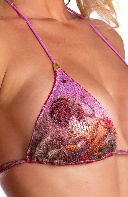 Pin Up Stars Bikini Triangolo Imbottito Palm Paradise Piquet Lurex e Paillettes I Più Venduti