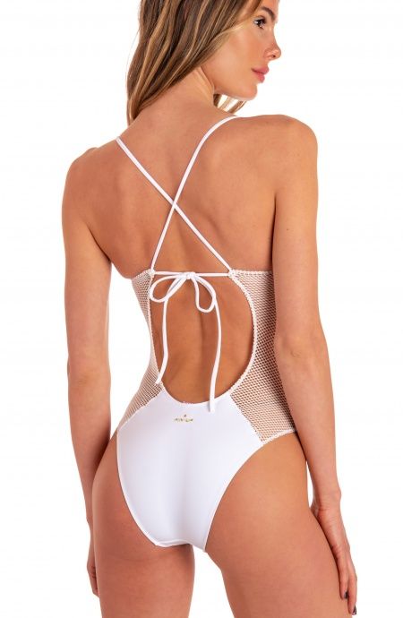 Pin Up Stars Costume Intero Ricamo Lance Tinta Unita Rete Vendita Calda
