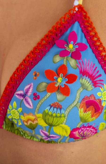 Pin Up Stars Bikini Triangolo Imbottito Slip Fiocchi Jungla Attitude Vendita Calda